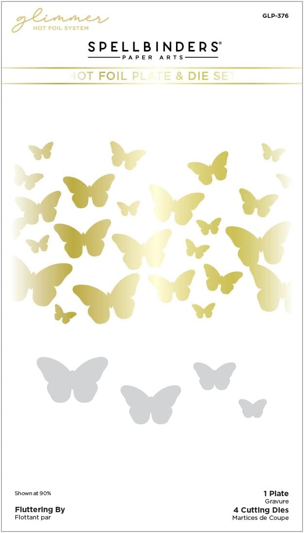 Spellbinders GLP-376 Fluttering by Glimmer Hot Foil Plate & Stanzformen-Set, Metall
