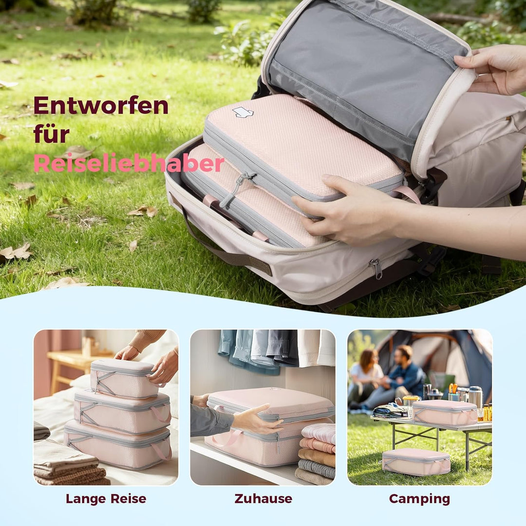 Koffer Organizer Packing Cubes Compression 8 Stück, Wasserdicht PackwüRfel Koffer Organizer Set,Trav