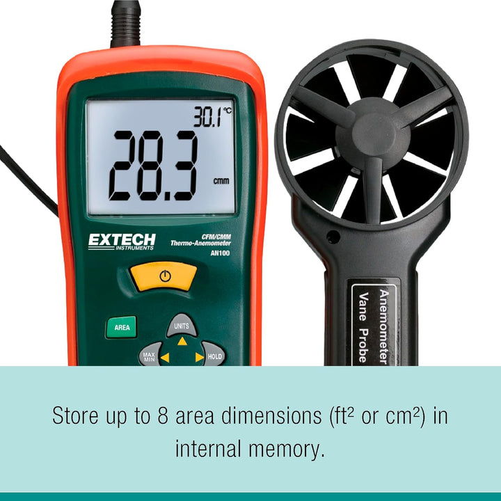 EXTECH CFM/CMM Mini-Thermo-Anemometer, 1 Stück, AN100