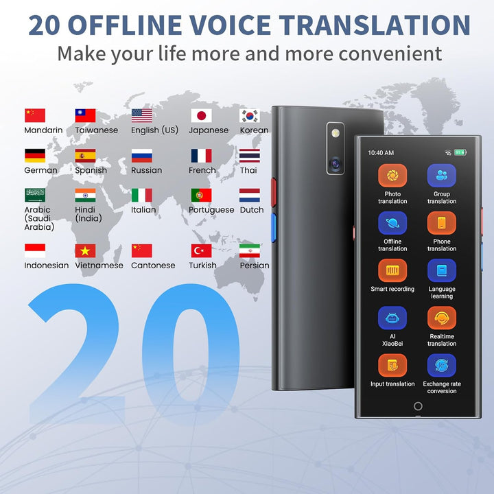 Sprachübersetzer Gerät,Übersetzungsgerät mit Sprachausgabe Translator,150 Sprachen AI Online Offline