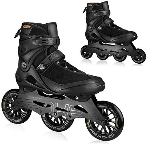 Spokey SHIFFTY PRO Inline Skates für Erwachsene bis max. Naturleder. Gewicht 100 kg, Alu-Schienen, K