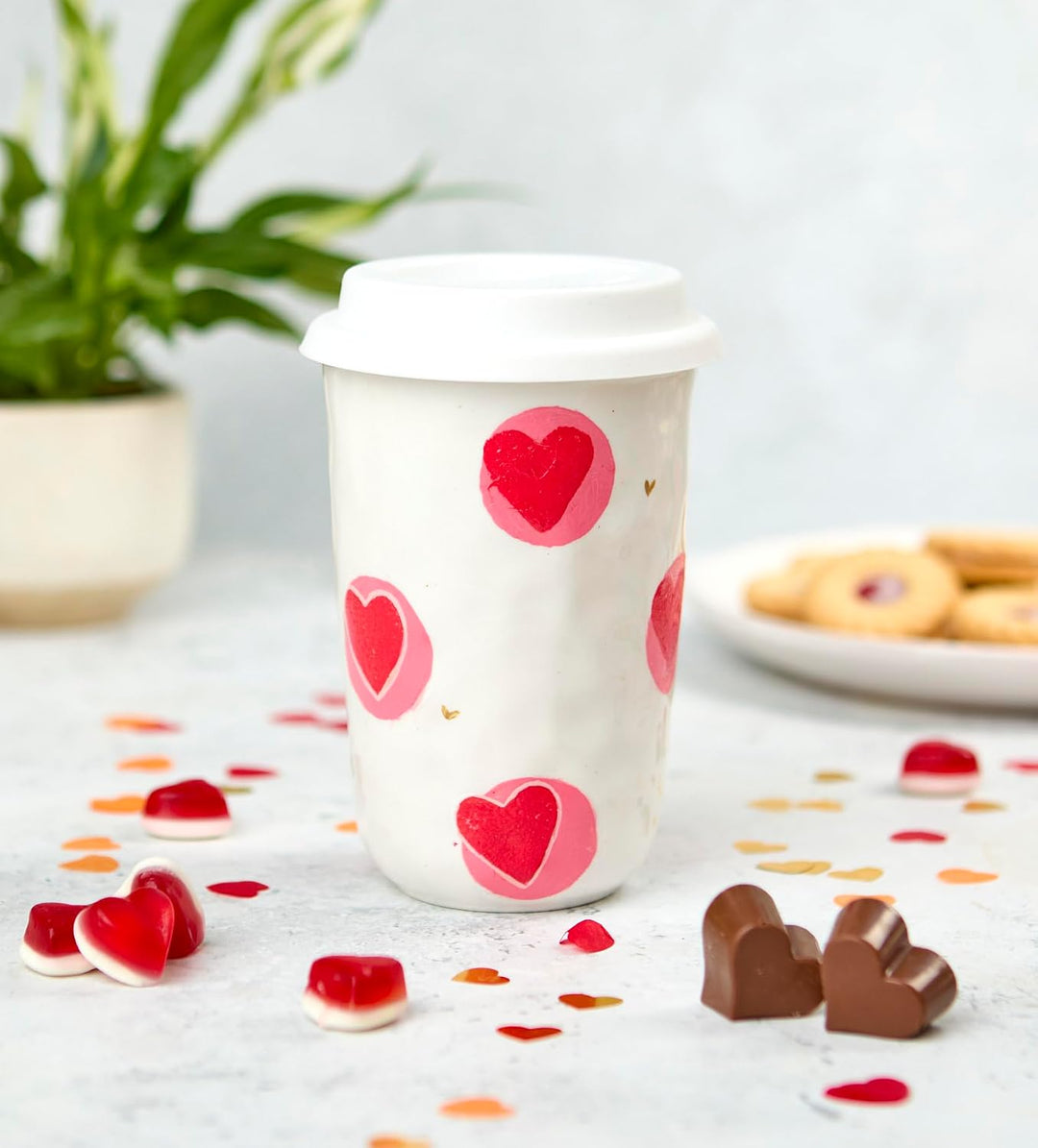 Pott’d Paintables Reisebecher zum Bemalen – DIY Keramik-Bemalen-Set für Erwachsene mit Reisebecher,