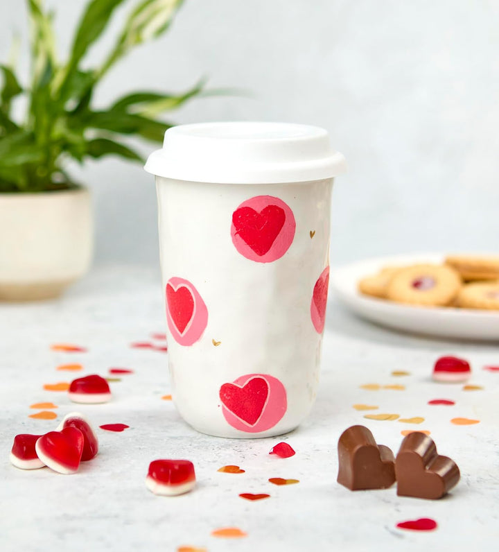 Pott’d Paintables Reisebecher zum Bemalen – DIY Keramik-Bemalen-Set für Erwachsene mit Reisebecher,
