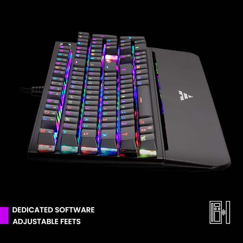 PREYON Long Claw Brown Gaming tastatur mit Geflochtenem Kabel - Beleuchtete Mechanische Tastatur mit