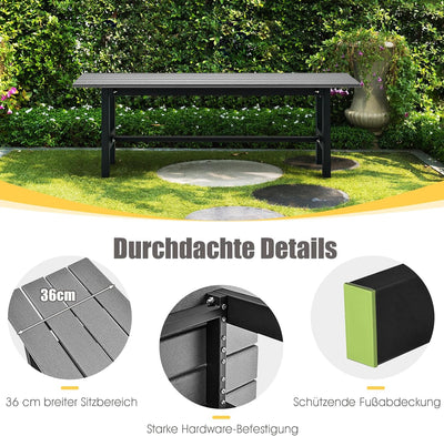 COSTWAY Gartenbank wetterfest, 2-Sitzer Sitzbank bis 300kg belastbar, Allwetter-Parkbank aus HDPE, T