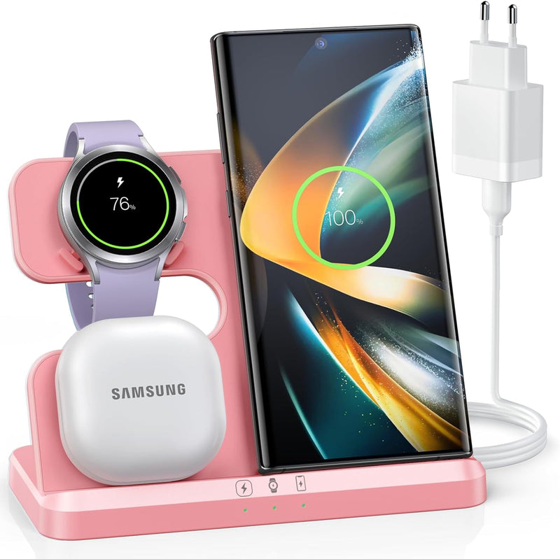 ZUBARR Kabellose Ladestation für Samsung 3 in 1 Ladestation Kompatibel für Galaxy Watch 6/6 Classic