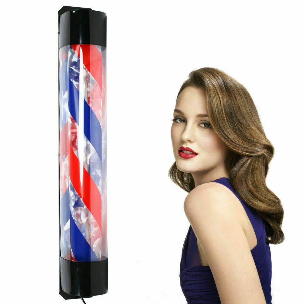 Barber Pole Light Streifen Rotierender LED Rot Weiss Blau Hair Sign Licht Friseursalon 36" für Frise