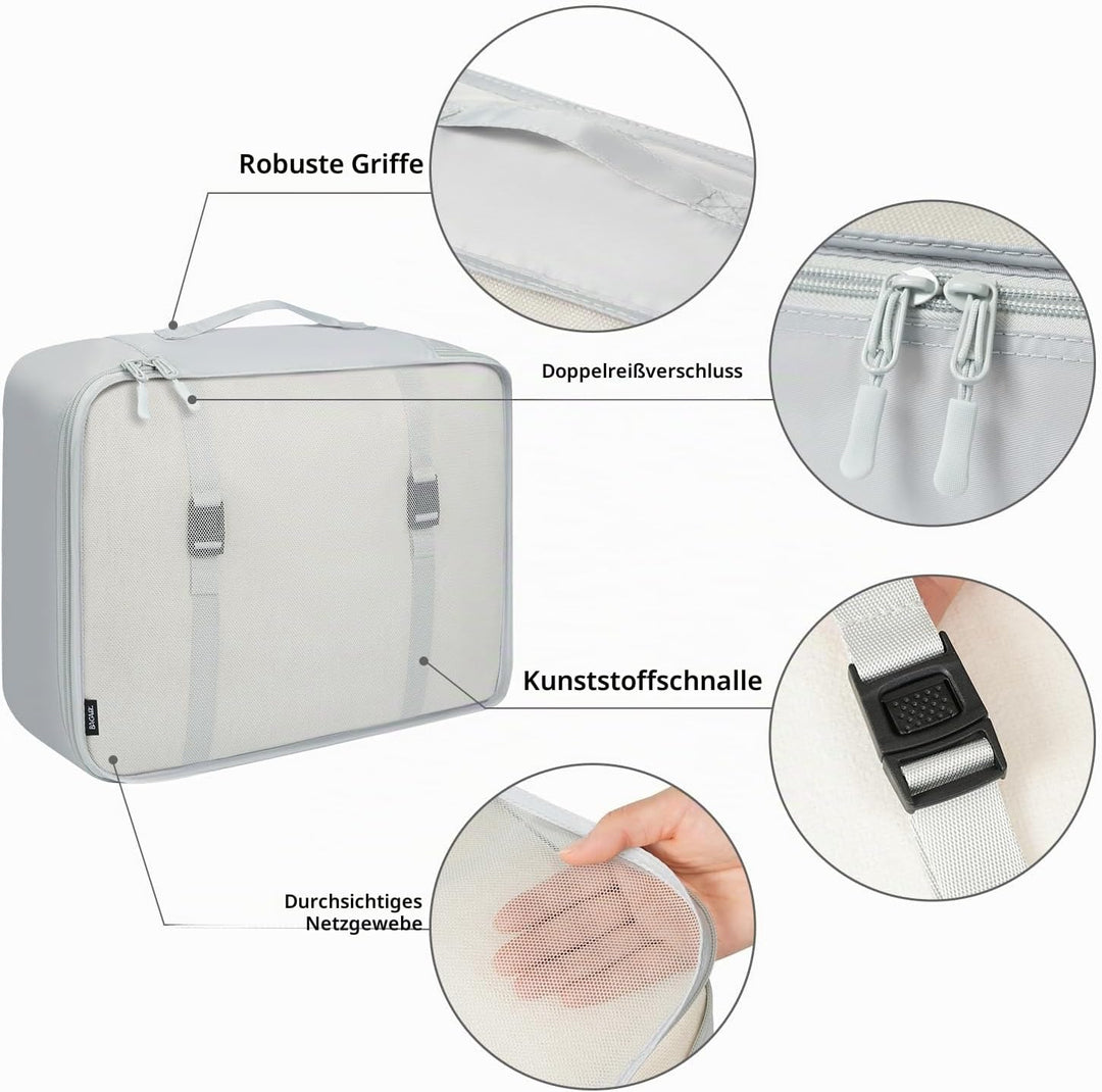 BAGAIL 10er-Set Packwürfel in verschiedenen Grössen Packorganizer für Reisezubehör Handgepäck Koffer