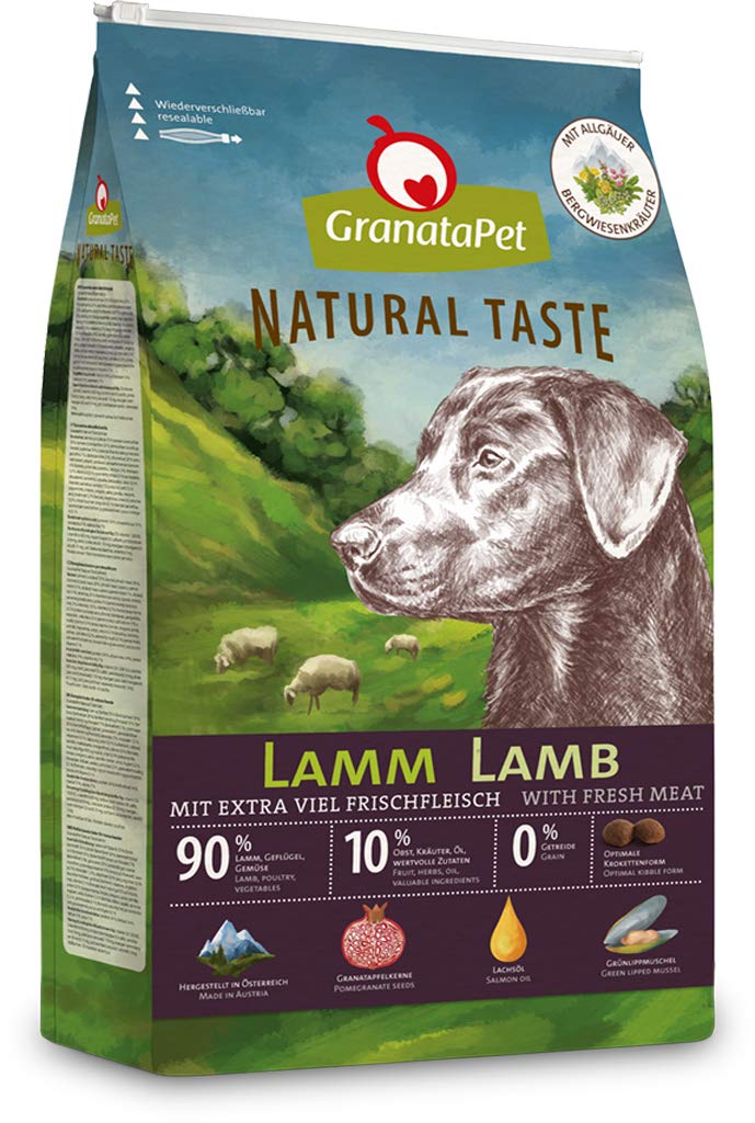 GranataPet Natural Taste Lamm, 12 kg, Trockenfutter für Hunde, Hundefutter ohne Getreide & ohne Zuck