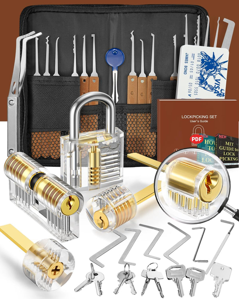 Eventronic 36+5 Stück Lockpicking Set, [2024 Neue Schwierigste Schlösser Hinzufügen] Dietrich Set mi