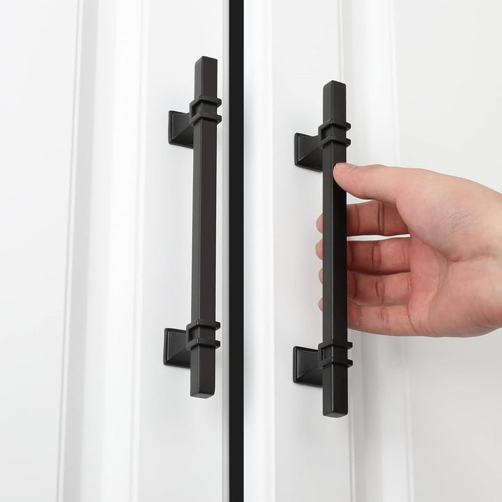 LONTAN 10 Stück Küchengriffe Schwarz Möbelgriffe Schwarz 128mm Schrankgriffe Schwarz Griffe für Küch