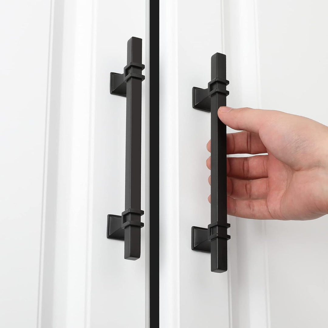 LONTAN 20 Stück Möbelgriffe Schwarz 128mm Griffe für Küchenschränke Schrankgriffe aus Edelstahl Schu