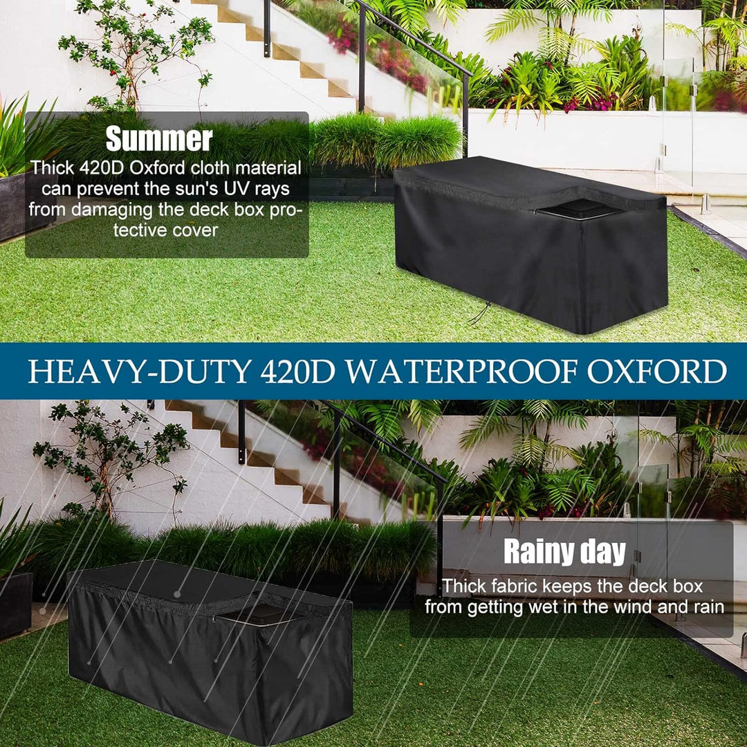 Abdeckung für Aufbewahrungsboxen, gartenbox Abdeckung, Kissenbox Abdeckung Auflagenbox Schutzhülle,