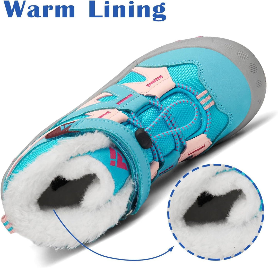 Mishansha Kinder Outdoor Winterschuhe Warm Gefüttert Winterstiefel, Gr.24-38 37 EU Himmelblau, 37 EU