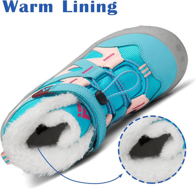 Mishansha Kinder Outdoor Winterschuhe Warm Gefüttert Winterstiefel, Gr.24-38 27 EU Himmelblau, 27 EU