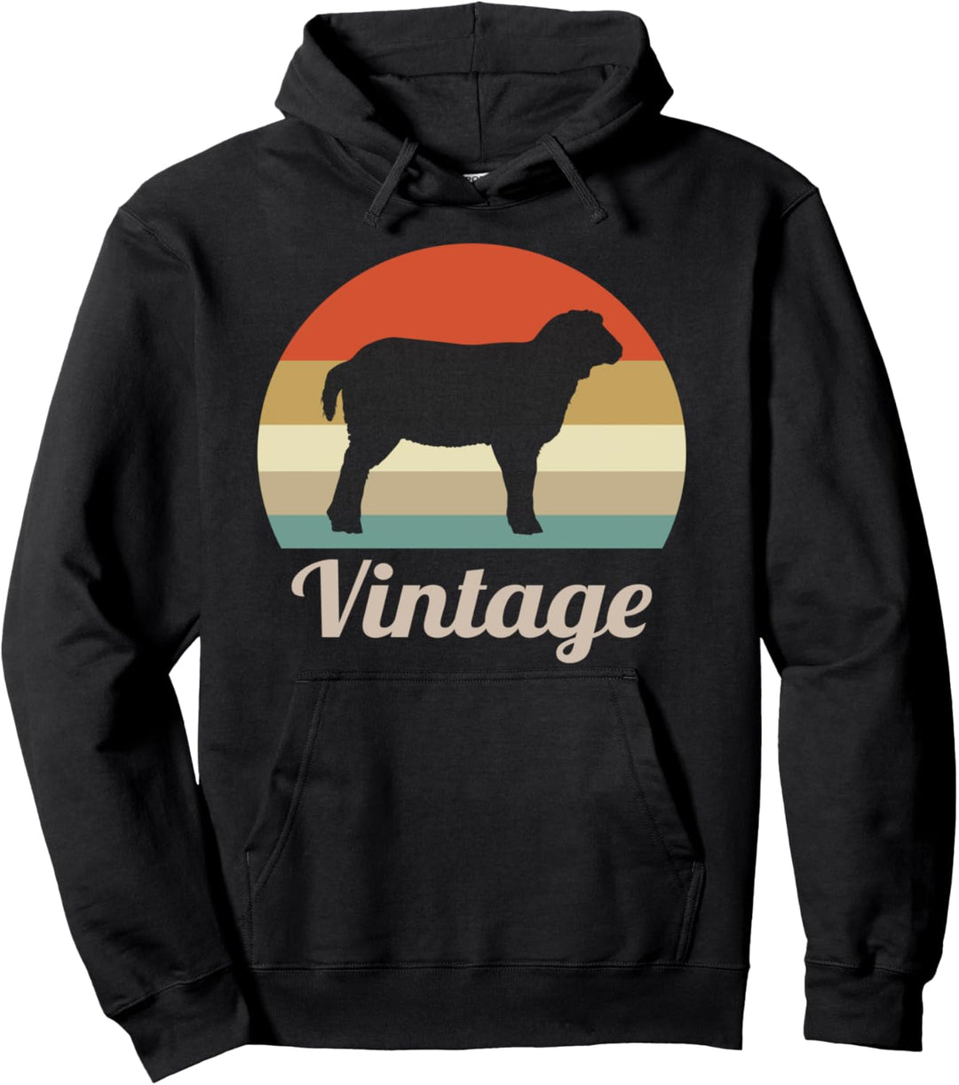 Schaf Hausschaf Zucht Schafzucht Lamm Vintage Retro Schäfer Pullover Hoodie