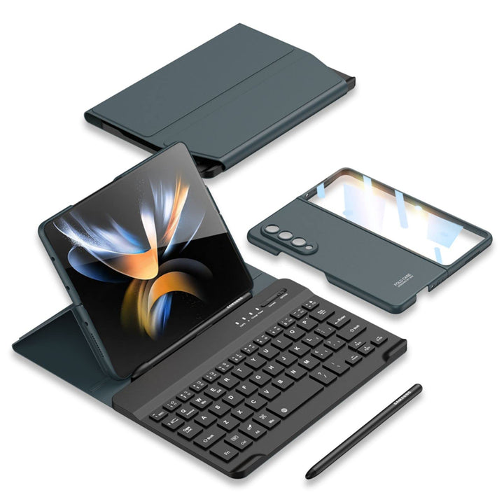 Custodia Magnetic Klapphüllen Ständer Folio Hülle,Keyboard,Pen Slot,Glasfolie PC Case Kompatibel für