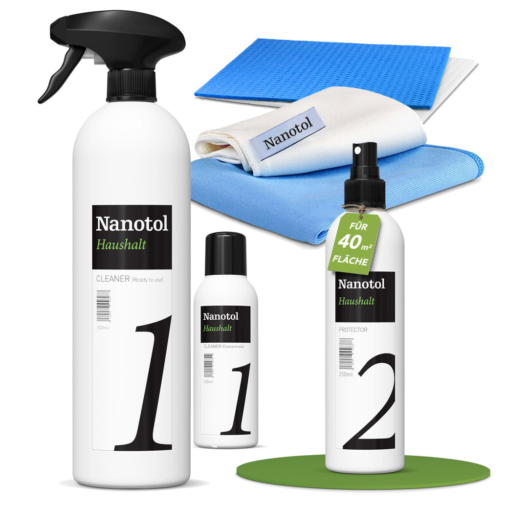 Nanotol Fenster Nanoversiegelung Set | Fensterreiniger + Glasversiegelung mit Lotuseffekt | Komplett