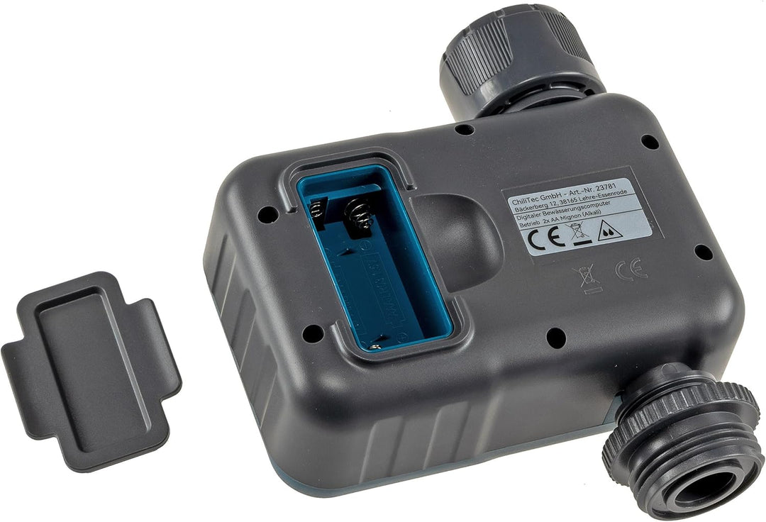 ChiliTec Digitaler Bewässerungscomputer Programmierbare Bewässerung mit Wasserzähler Anschluss Adapt