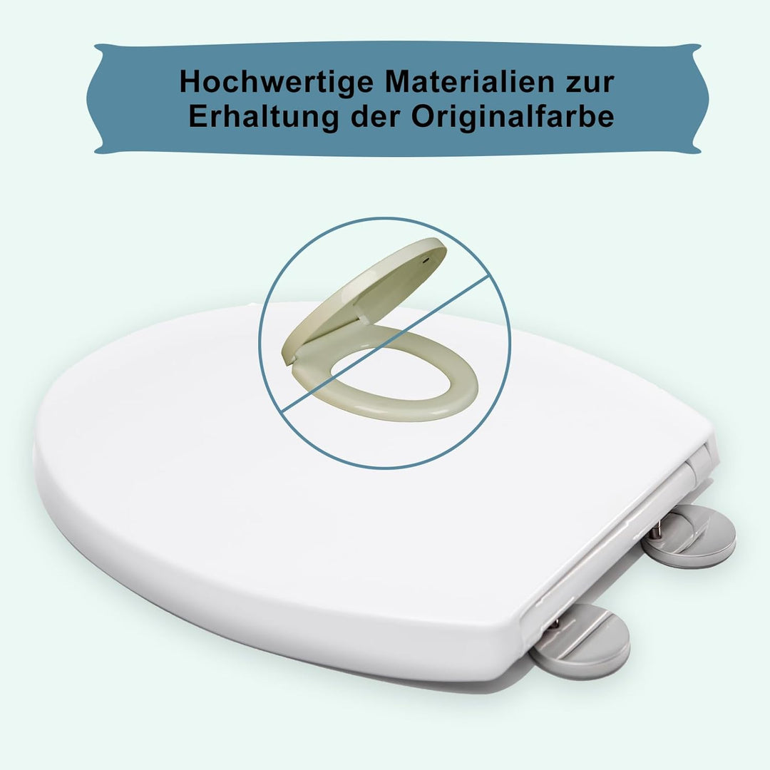 Toilettendeckel,Wc Sitz Mit Absenkautomatik,Quick-Release Funktion,O Form Weisser Universal-Wc-Decke