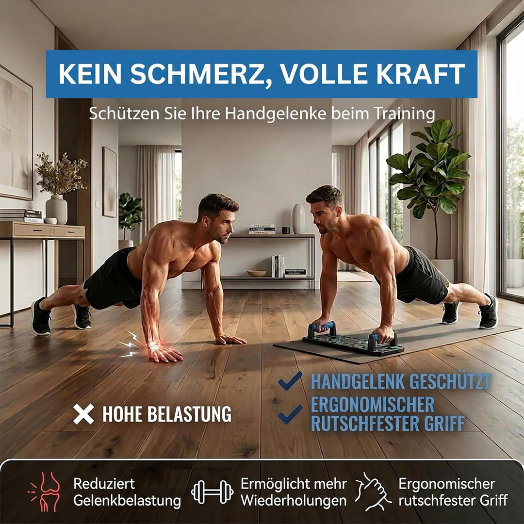 Body & Mind® Push-Up Liegestütz-Brett; Faltbares Multifunktions Elite Rack Fitness-Board für Ganzkör