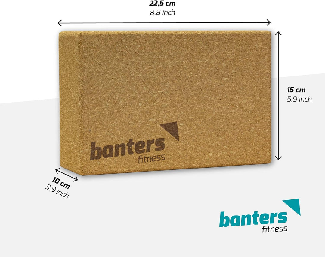 banters Yoga Block 2er Set Kork Supra Grip - Large - 100% Natur aus Naturkork