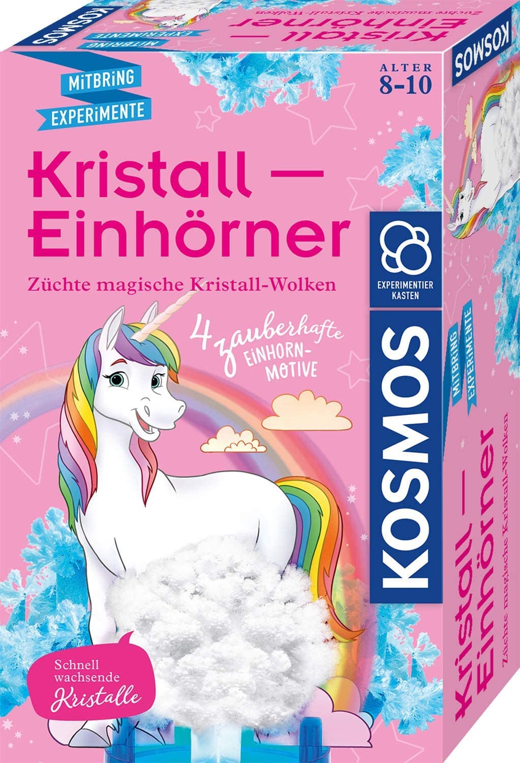 KOSMOS 657864 Kristall-Einhörner, Magische Kristall-Wolken züchten, vier Einhorn-Motive, farbige Kri