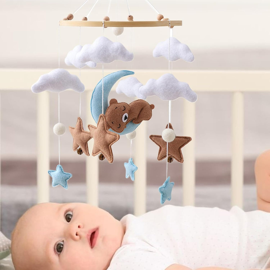 Beistellbett Mobile,Filzwolken-Mobile für Wiegen | Beruhigendes Wiegetier Zimmerdekor Für Schlafzimm