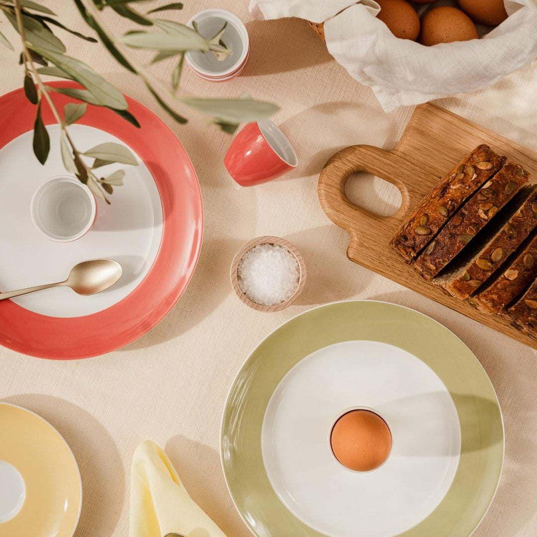 Thomas Sunny Day Soft Red Suppenteller 23 cm - Porzellan Teller mit Fahne, Salatteller, Serviertelle