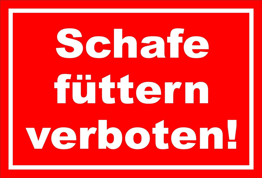 Melis Folienwerkstatt Schild - Schafe füttern - 60x40cm | Bohrlöcher | 3mm Aluverbund – S00039-041-D