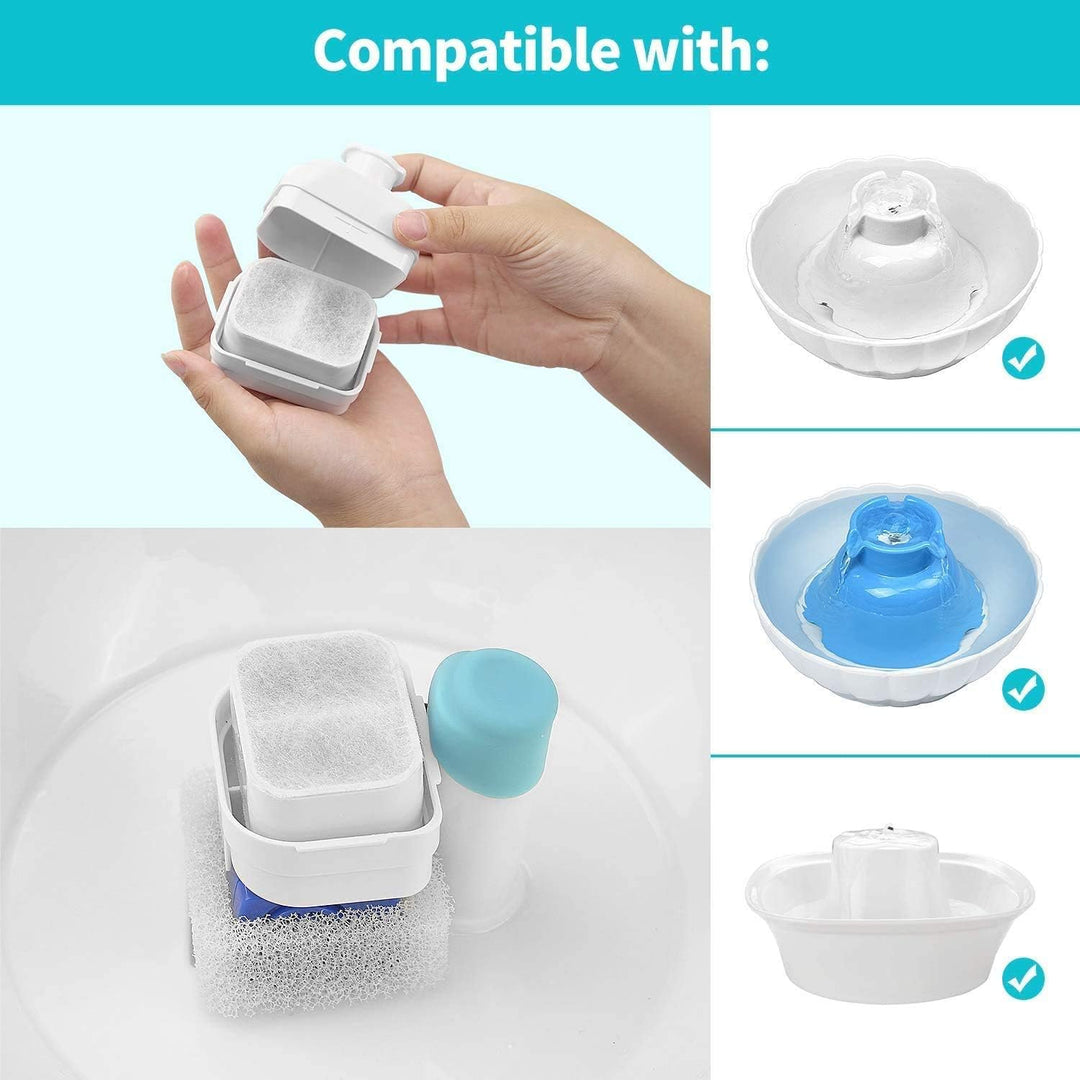 Poweka Ersatzfilter Kompatible mit iPettie Trinkbrunnen Katzen und Hunde für 2,1L Katzenbrunnen Wass