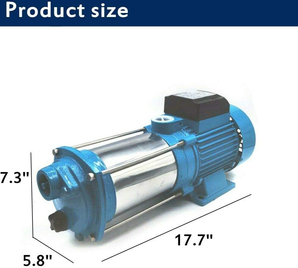 Wasserpumpe 5-stufige Kreiselpumpe 1300W Hauswasserwerk 4000 l/h Max. Förderhöhe: 98m; Max. Druck: 9