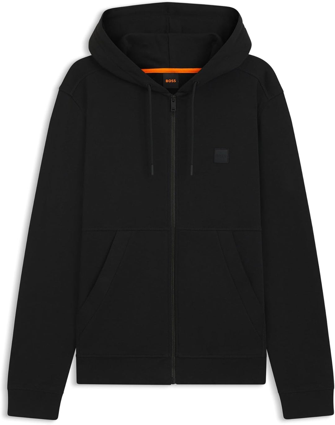 BOSS Herren Zetalky Hoodie aus Baumwoll-Terry mit tonalem Logo-Aufnäher und Reissverschluss L Black1