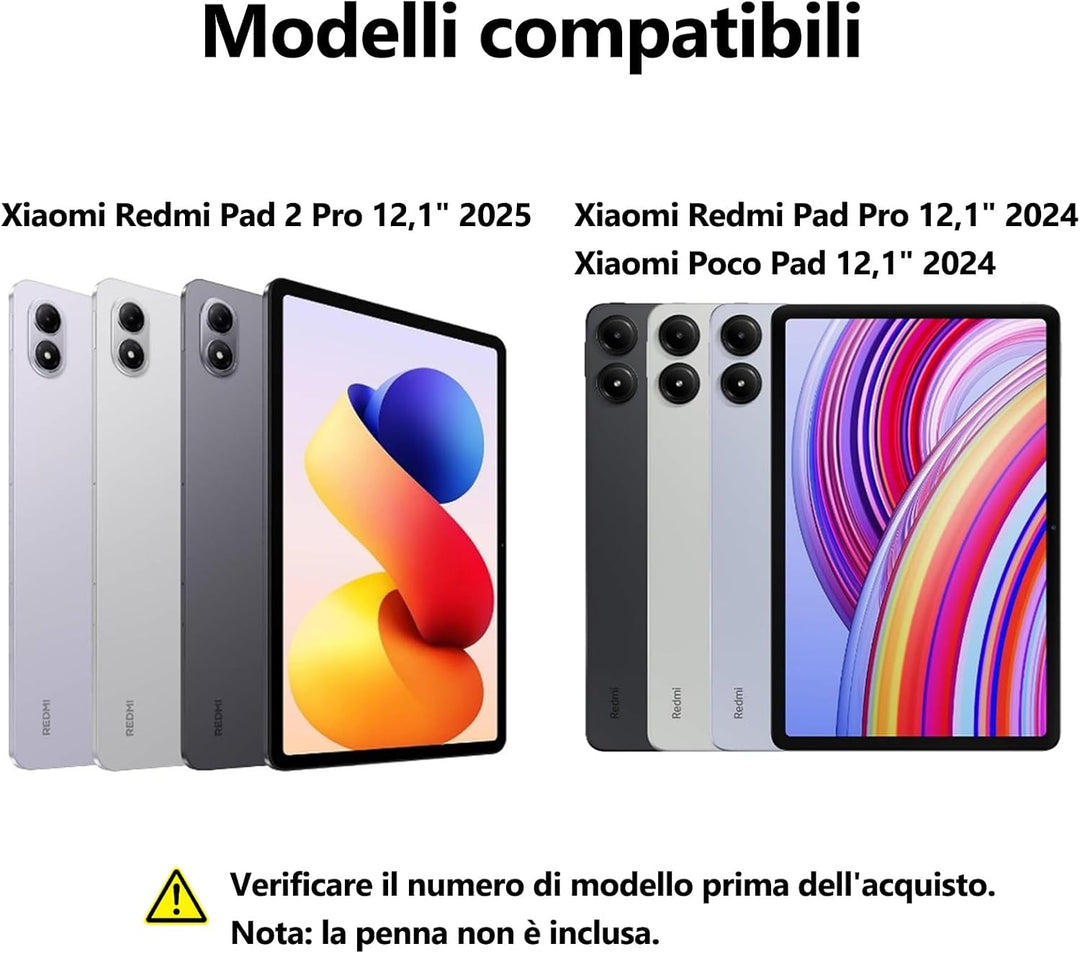 Für Xiaomi Redmi Pad 2 Pro 2025/Redmi Pad Pro 12,1 Zoll Tastaturabdeckung | Abnehmbare Bluetooth-Tas