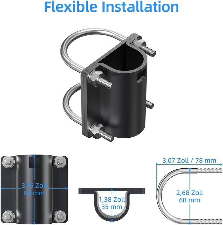 Starlink V2 Rohradapter, universelle U-Bügelklemme für Antennenhalterung, verstellbare Aluminium-Mas