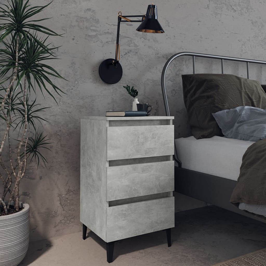 FIRBNUS Bedside Table Nachtkonsole Beistelltisch mit Stauraum Night Stand Nachttisch mit Metallbeine