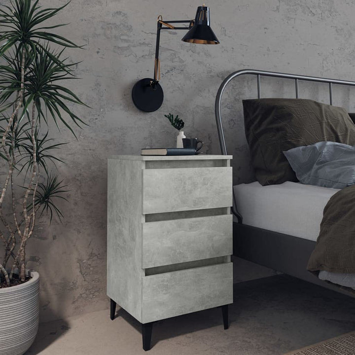 FIRBNUS Bedside Table Nachtkonsole Beistelltisch mit Stauraum Night Stand Nachttisch mit Metallbeine