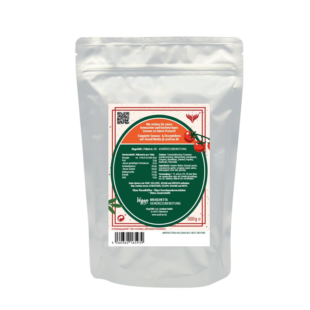 Azafran Bruschetta Gewürz I Gewürzzubereitung | Kräuter getrocknet 500g 500 g (1er Pack), 500 g (1er