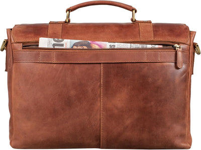 STILORD 'Zeus' Grosse Leder Aktentasche Vintage Lehrertasche Businesstasche 15,6 Zoll Laptoptasche X