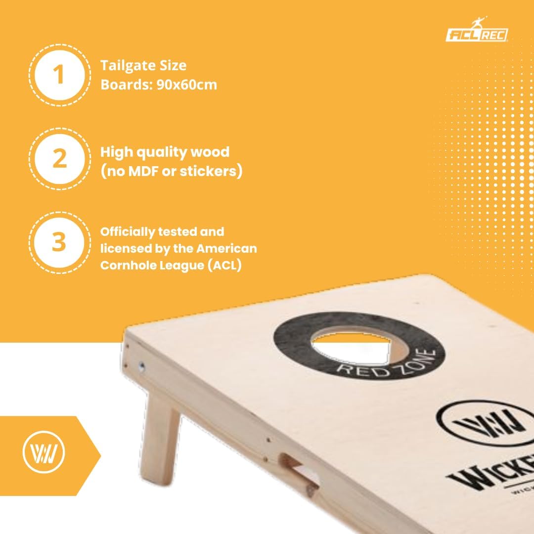 Offizielles Cornhole Set 90x60cm - 2x4 Cornhole Säckchen - EIN offiziell ACL-lizensiertes Set of Cor