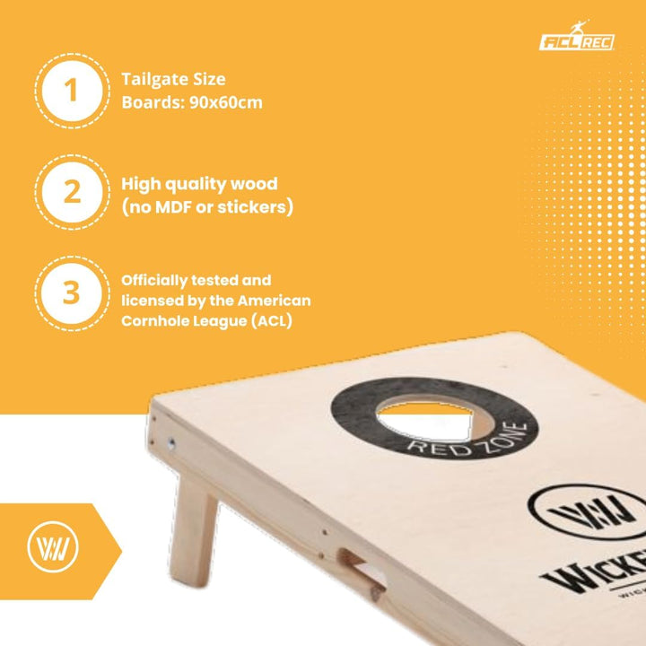 Offizielles Cornhole Set 90x60cm - 2x4 Cornhole Säckchen - EIN offiziell ACL-lizensiertes Set of Cor