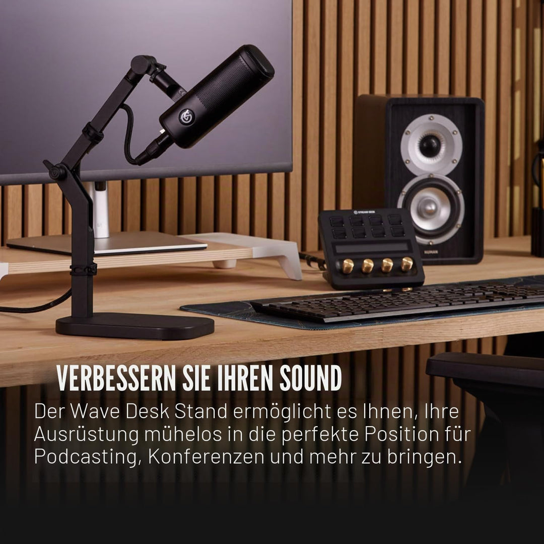 Elgato Wave Desk Stand – Verstellbarer Mikrofonständer, kompatibel, HyperX, Rode, Fifine, Shure und