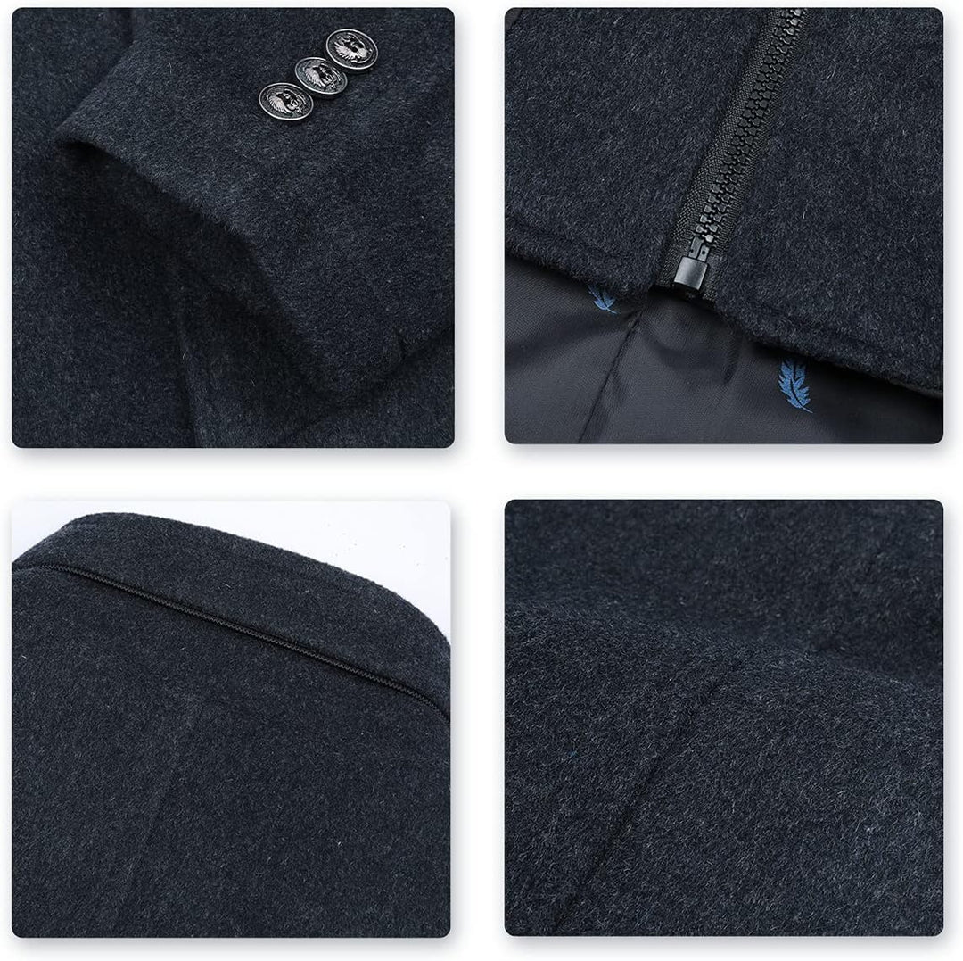 YOUTHUP Herren Wolle Mantel mit Steppweste Regular Fit Winter Wollmantel Outdoor Business Übergangsm