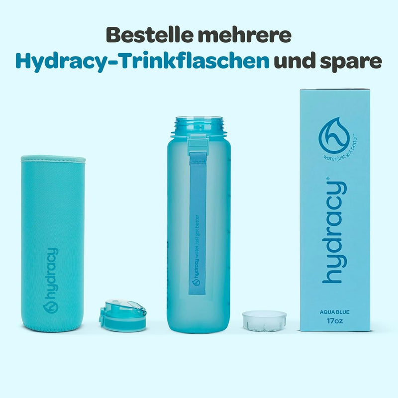 Hydracy Trinkflasche mit Fruchteinsatz - 1L Wasserflasche - BPA-freie Trinkflasche mit Zeitmarkierun