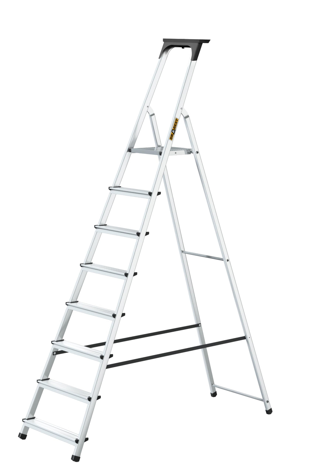 Drabest - Haushaltsleiter - Stehleiter - 8 Stufen - Arbeitshöhe 3,62m - Klappleiter aus Aluminium, m