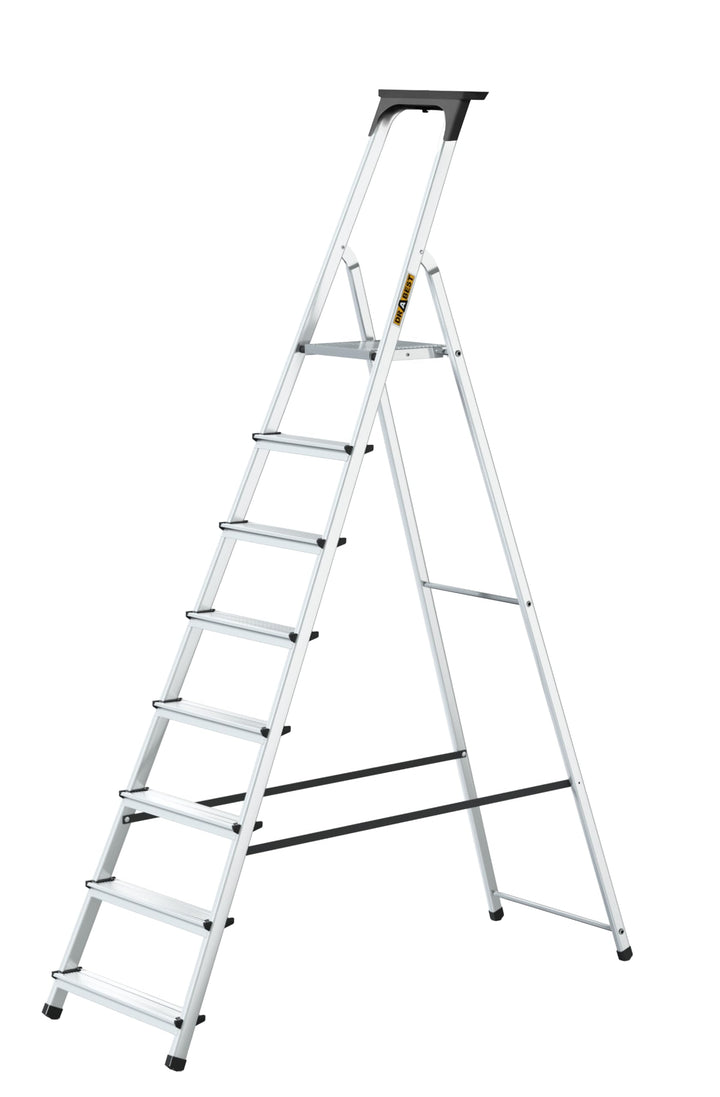 Drabest - Haushaltsleiter - Stehleiter - 8 Stufen - Arbeitshöhe 3,62m - Klappleiter aus Aluminium, m
