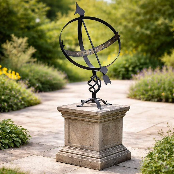 DanDiBo Sonnenuhr Schwarz aus Metall Schmiedeeisen Wetterfest 72 cm Gartenuhr Uhr Garten