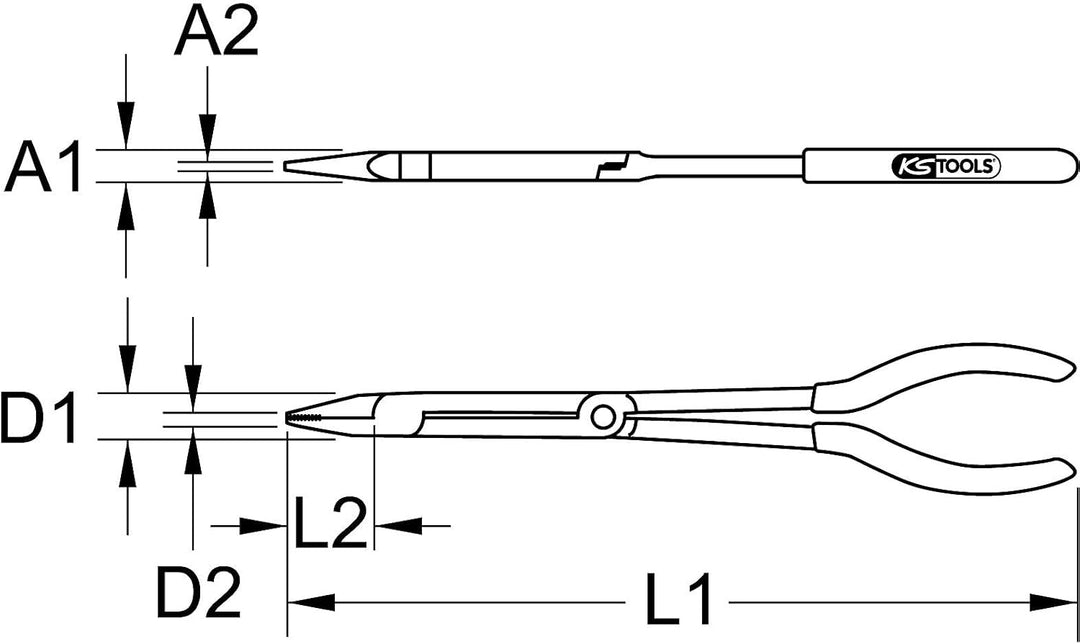 KS Tools 500.7210 Doppelgelenk-Kombinationszange, XL, 300 mm