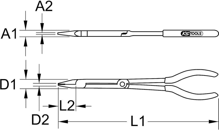 KS Tools 500.7210 Doppelgelenk-Kombinationszange, XL, 300 mm