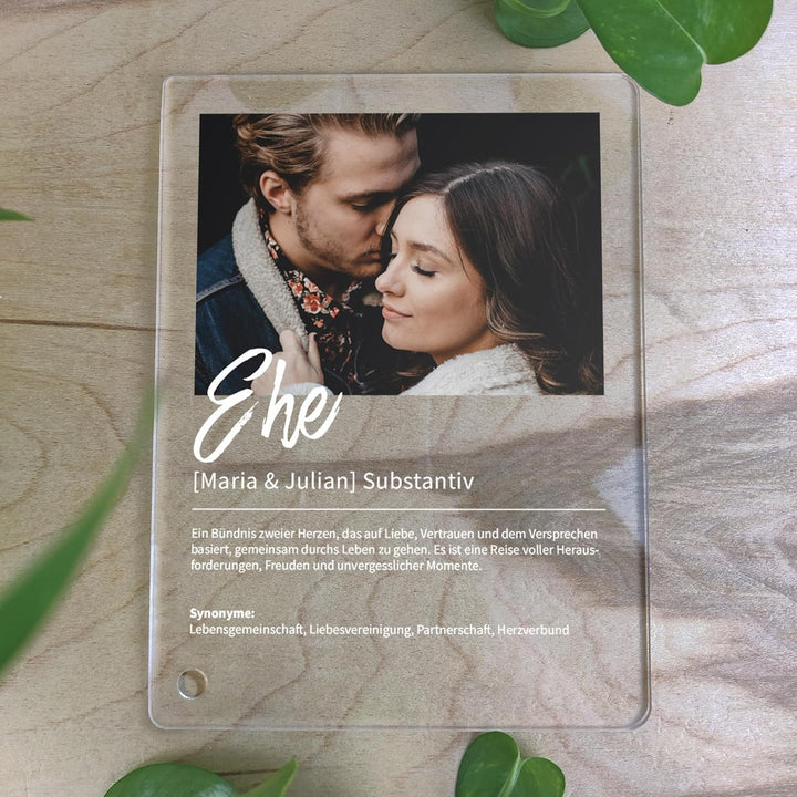 Ehe Geschenk personalisiert - Acryl Foto Geschenk: Definition wie im Duden - Geschenk Ehe, Ehe Gesch